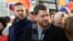 Леонид Волков и Алексей Навальный на марше памяти Бориса Немцова
