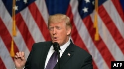 Президент Доналд Трамп улуттук коопсуздук  боюнча стратегиясын жарыялаган учур. Вашингтон, 18-декабрь, 2017-жыл. 