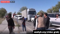 КПП "Ак жол - автодорожный" на кыргызско-казахской границе.