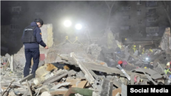 Последствия удара в Киеве