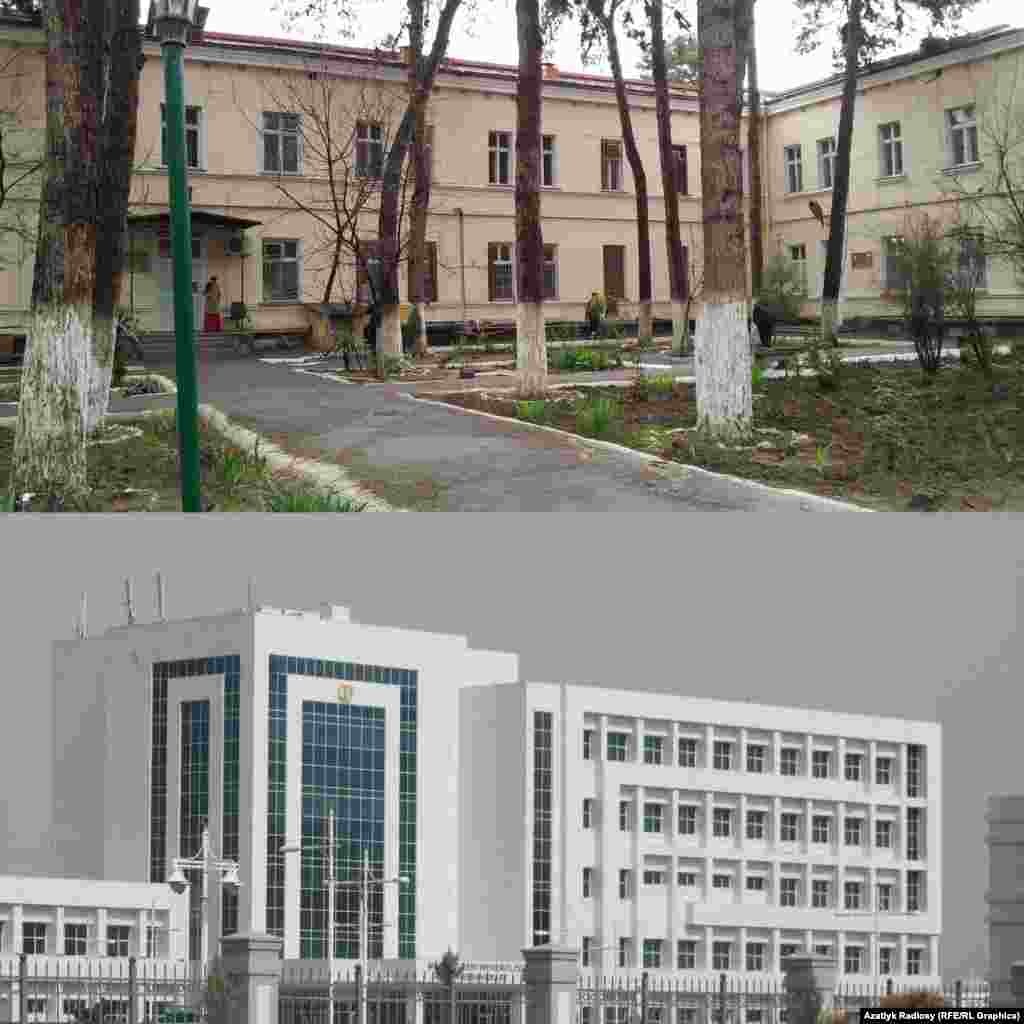 Ýokarda: &quot;Demir ýol&quot; keselhanasy; Aşakda: Deri wenerologiýa keselleri keselhanasy