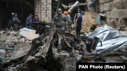 Арцах - Разрушения в Степанакерте в результате артиллерийских обстрелов, 4 октября 2020 г.