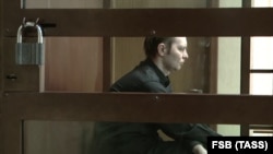 Yury Yeshchenko attends a court hearing in Bryansk on November 20. 