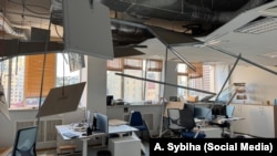 Офис Представительства ЕС в Украине, поврежденный российским ударом. Киев, 28 августа 2025 года