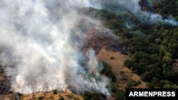 Armenia - A wildfire in the Khosrov Forest State Reserve, 14Aug2017.
