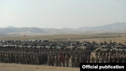 Подразделения Армии обороны Нагорного Карабаха по завершении военных учений (архив)