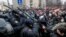 Police clash with protesters during a rally in support of jailed Russian opposition leader Aleksei Navalny in Moscow on January 23.