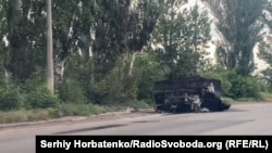 Знищений автомобіль на в'їзді до Костянтинівки