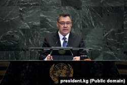 Президент Кыргызстана Садыр Жапаров на сессии ГА ООН, 23 сентября 2025 года