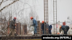 Праца на будоўлі ў Менску, архіўнае фота 