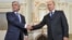Russian President Vladimir Putin (right) meets with his Armenian counterpart, Serzh Sarkisian, in Moscow on September 3. 