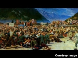 Выдача казаков в Лиенце, 1945. Худ. С.Г. Корольков. Музей Кубанского казачества в Нью-Джерси.