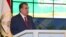 Tajik President Emomali Rahmon delivers a speech to the Tajik parliament on April 23.