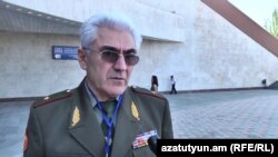 Armenia -- Retired General Melsik Chilingarian speaks to RFE/RL in Yerevan, 20Sep2017.