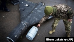 Сбитый на Украине беспилотник Shahed. Такие дроны собирают в особой экономической зоне «Алабуга».