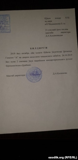 Qo‘qon XTBga yo‘llangan maktub