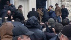 Protesters took to the streets in Sukhumi in January.