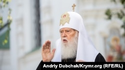 Патріарх Київський і всієї Руси-України Філарет в Георгіївському соборі Видубицького монастиря. Київ, 4 серпня 2018 року