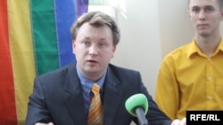 Мікалай Аляксееў на прэсавай канфэрэнцыі ў Менску сёлета 14 траўня.