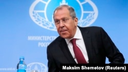 ՌԴ ԱԳ նախարար Սերգեյ Լավրովը ասուլիսի ժամանակ, Մոսկվա, 16-ը հունվարի, 2019թ.