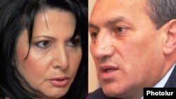 Surik Khachatrian (right) had been accused of assaulting businesswoman Silva Hambardzumian (left)