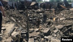 Воронка від влучення російської ракети. Миколаїв, 29 червня 2022 року