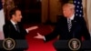 Президенттер Макрон жана Трамп Ак үйдөгү басма сөз жыйынында. 24-апрель, 2018-жыл. 