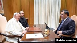 Президент Садыр Жапаров Рим папасы Франциск менен жолугушту. Ватикан. 4-октябрь, 2024-жыл.
