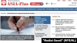 Tajikistan -- Screenshot first page of web-site of Tajik Information Agency "Asia-Plus", 13Jun2012