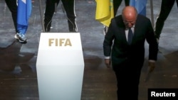 Президент ФІФА Йозеф Блаттер на конгресі організації в Цюріху, Швейцарія, 28 травня 2015 року