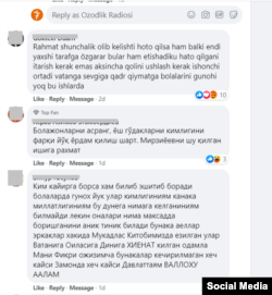 Комментарии, оставленные в соцсети Facebook.