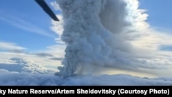 Извержение вулкана Крашенинникова, 3 августа 2025 года (Фото: Кроноцкий заповедник/Артём Шелдовицкий)