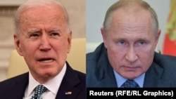 ABŞ-nyň prezidenti Jo Baýden (çepde) we Russiýanyň prezidenti Wladimir Putin