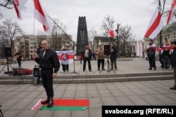 Беларуская акцыя ў цэнтры Вільні. 26 студзеня 2025