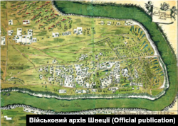 Карта-схема табору короля Карла ХІІ у Бендерах. 1711 рік. У той час у Бендерах перебував і гетьман Пилип Орлик