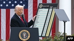 ԱՄՆ նախագահ Դոնալդ Թրամփը Սպիտակ տան պարտեզում հրապարակում է նոր մաքսատուրքերը, Վաշինգտոն, 2-ը ապրիլի, 2025թ.