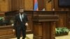 Armenia - Vilen Gabrielian leaves the podium after speaking during a session of the Armenian parliament, Yerevan.