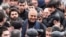 Opposition leader Raffi Hovannisian is greeted by supporters in Yerevan's Liberty Square on February 22