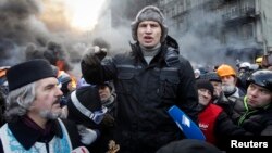 Віталій Кличко на Грушевського, 23 січня 2014 року