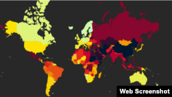 Մամուլի ազատության վիճակը աշխարհում ըստ «Լրագրողներ առանց սահմանների» կազմակերպության