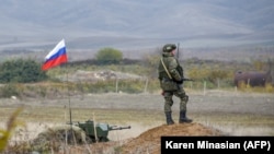 Ռուս խաղաղապահը հերթապահություն է իրականացնում Լեռնային Ղարաբաղում, 20-ը նոյեմբերի, 2020թ.