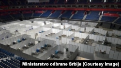 Переобладнана під лікарню спортивна арена в Белграді, Сербія