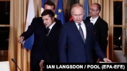 Первая и на данный момент последняя встреча Зеленского и Путина. Париж, 2019 год