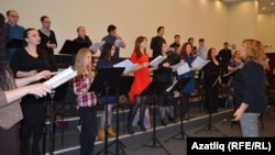 Татар дәүләт камера хоры репетициясе