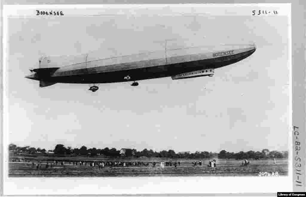 &quot;Bodensee&quot; дирижабли Берлинден Фридрихсхафенге күнүмдүк каттамын ишке ашырып жаткан учур. Октябрь, 1919-жыл.