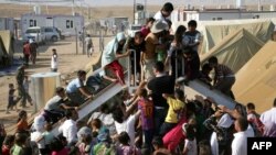 Сириялык күрт качкындар Ирактын түндүгүндөгү Дохук шаарындагы бозгундар лагеринде. 24-август 2012