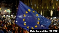 Иллюстративное фото с акции протеста в Тбилиси