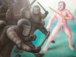 Кирилл Миллер, картина с юбилейной выставки (часть изображения заретуширована редакцией)