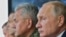 Президент Володимир Путін, міністр оборони РФ Сергій Шойгу під час військових навчань біля Астрахані. 2020 рік