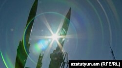 Armenia -- Surface-to-air missiles at a military base in Gyumri, undated